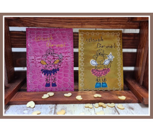 Stickdatei ITH - Postkarte Wunschschaf Wünsch Dir was Appli